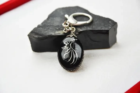 Mevlana Model Oltu Taşı Anahtarlık ürün görseli 1