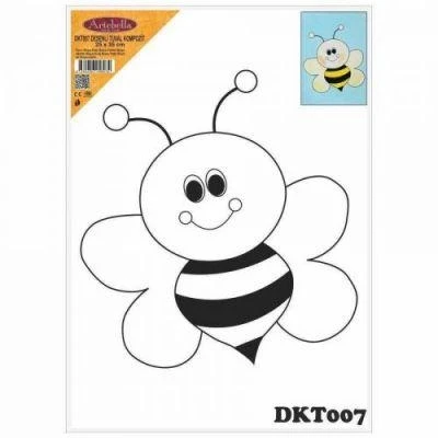 DKT007 desenli tuval kompozit boyama 25x35 cm - 1