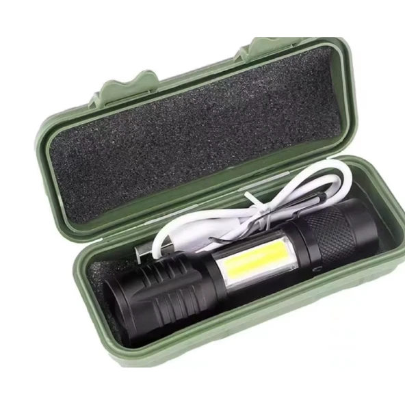 Wison Ws-5454 Taktik El Feneri Usb Şarj Edilebilir Kamp Feneri Cob Zumlanabilir Mini Taşınabilir El Feneri - 2