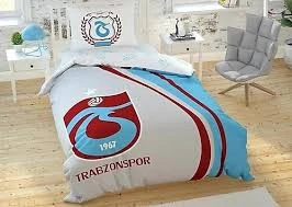 Taç Lisanslı Trabzonspor 1967 Logo Pamuk Tek Kişilik Çarşafı Lastikli Nevresim Takımı ürün görseli