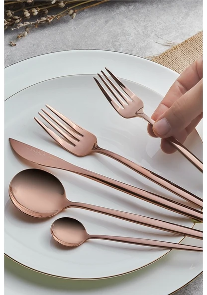 Karaca Orion Rosegold 30 Parça 6 Kişilik Çatal Kaşık Bıçak Seti - 2