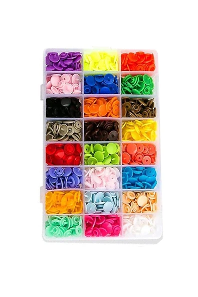 503 Adet Set Plastik Metal Kapaklı Çıt Çıt ve El Pensesi Çakım Seti 9.5mm-10.5mm-12.5mm - 2