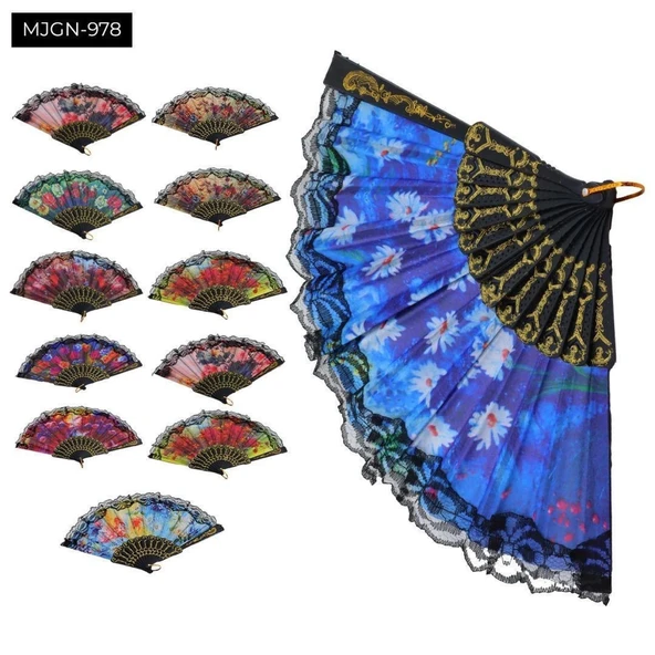 Çiçek Desenli Yelpaze ürün görseli 1