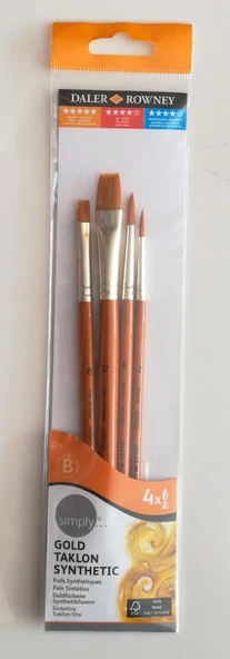 Daler Rowney Simply Gold Taklon Sentetik 4 lüFırça Seti 401 ürün görseli