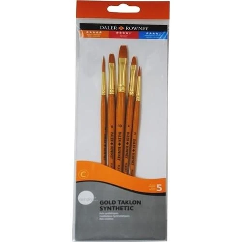 Daler Rowney Simply Gold Taklon Synthetic Fırça Seti KOD 501 ürün görseli