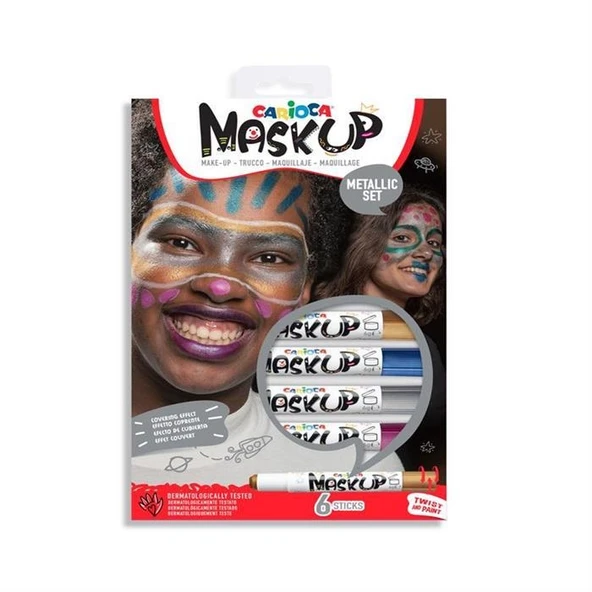CARİOCA YÜZ BOYASI 6 GR. 6 RENK METALİK maskup ürün görseli