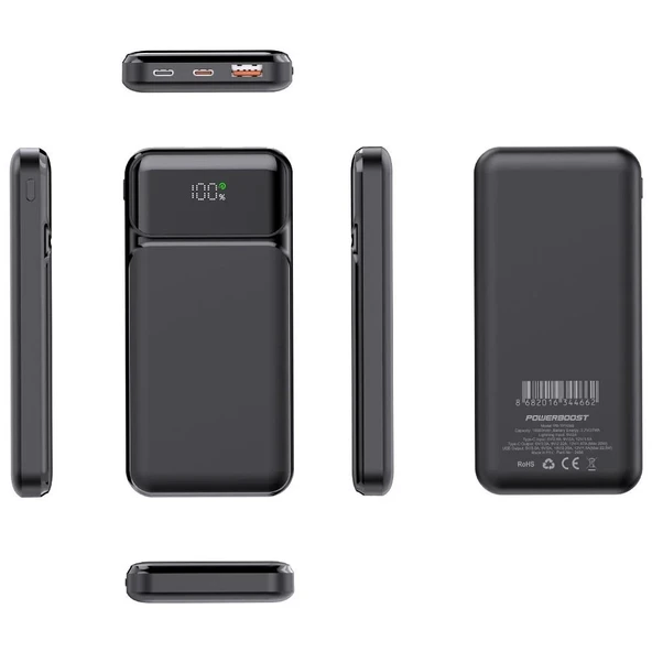 PowerBoost NIGHT 105B 10000mAh 22.5W LCD Siyah Taşınabilir Şarj Cihazı Powerbank - 3