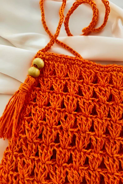 Doğal Hasır Mini Omuz Çantası - Resim 2