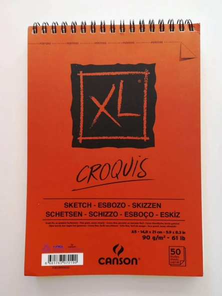 Canson A5-90 G Croquis Xl Eskiz Çizim Defteri Üstten Spiralli 50 Yp ürün görseli