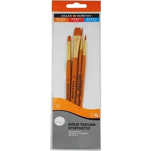 Daler Rowney Simply Gold Taklon Synthetic 4ü Fırça Seti KOD:402 ürün görseli