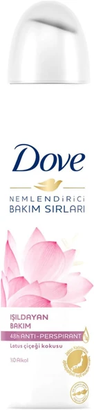 Dove Kadın Sprey Deodorant Lotus Çiçeği Kokusu Işıldayan Bakım, 150 ml ürün görseli