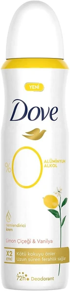 Dove Kadın Deodorant%0 Alüminyum Limon Çiçeği & Vanilya 150ml ürün görseli