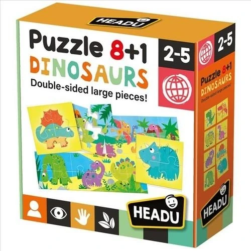 HEADU PUZZLE 8+1 DINOSAURS (2-5 YAŞ) ürün görseli