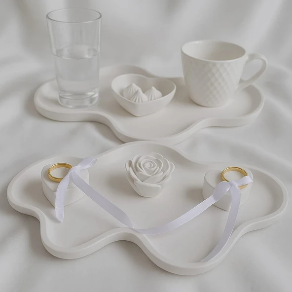 Beton Söz Nişan Tepsisi Set - 2