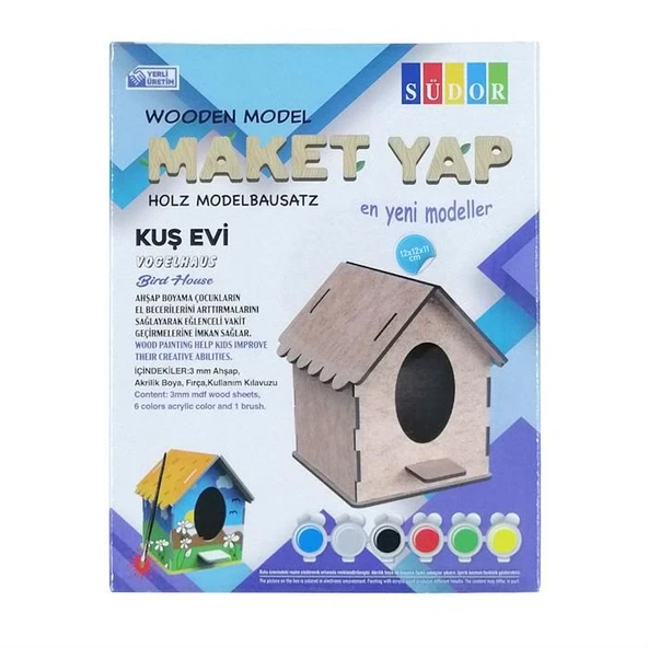 Südor Ahşap Maket kuş evi Boyama Seti ürün görseli