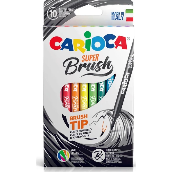 CARİOCA SUPER BRUSH KEÇELİ BOYA KALEMİ 10'LU ürün görseli
