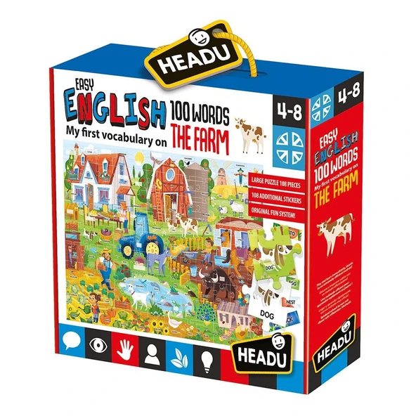 HEADU EASY ENGLISH 100 WORDS FARM (4-8 YAŞ) ürün görseli