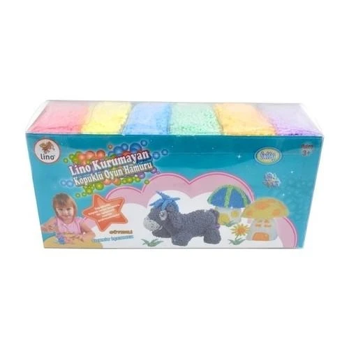 LİNO KURUMAYAN KÖPÜKLÜ OYUN HAMURU 10 GR PVC KUTU 6'LI ürün görseli