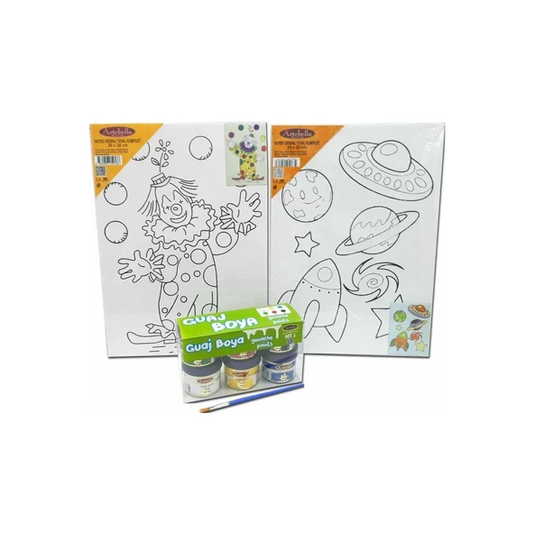 Artebella Kmps0011 Ben De Yapabilirim Desenli Tuval Boyama Seti ürün görseli