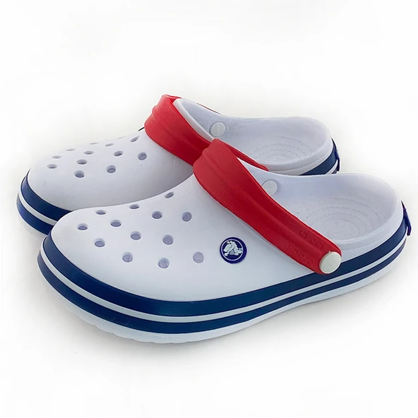 Crocs Crocband Beyaz Kırmızı Bant Terlik - 3