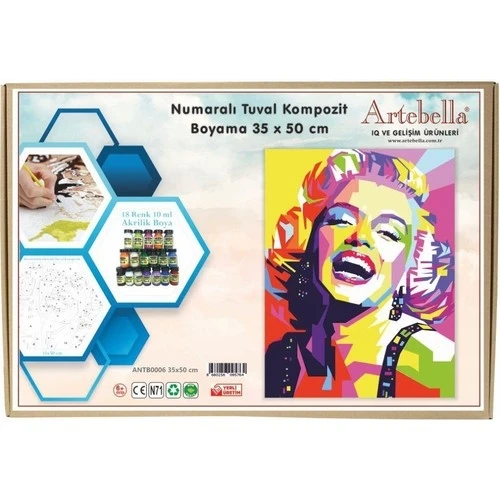 Artebella Numaralı Tuval Kompozit Boyama ANTB0006 "Marilyn Monroe"35x50 cm ürün görseli