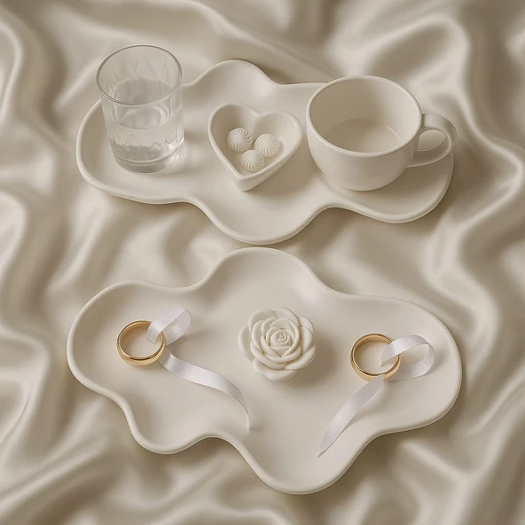 Beton Söz Nişan Tepsisi Set - 3