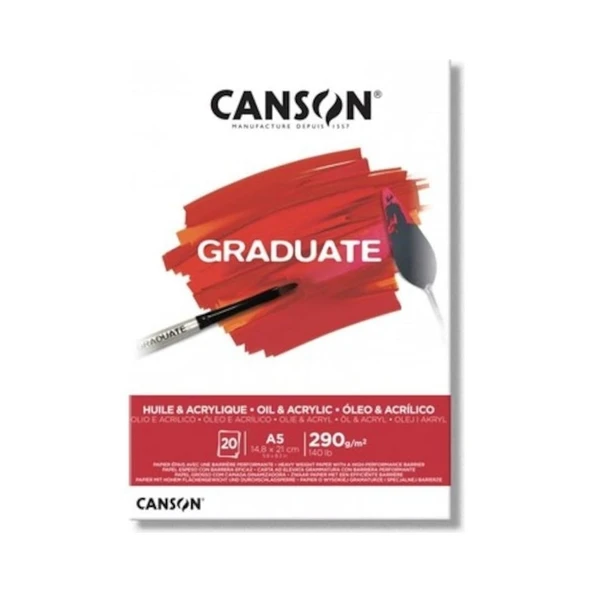 Canson Graduate Yağlı Boya ve Akrilik Boya Defteri Blok 290 gr A5 20 Sayfa ürün görseli