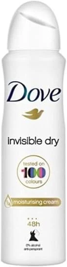 Dove Kadın Sprey Deodorant Invisible Dry 1/4 Nemlendirici Krem Etkili, 150 ml