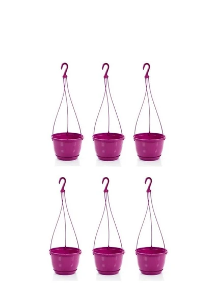 Omnipazar SO-SM01 Safir Makrome Askılı Balkon Saksı 1,7 lt Vişne 6 Adet - 1