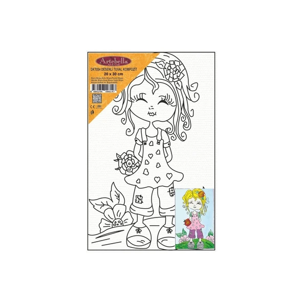 DKT054 desenli tuval kompozit boyama 20x30 cm ürün görseli