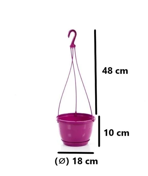 Omnipazar SO-SM01 Safir Makrome Askılı Balkon Saksı 1,7 lt Vişne 6 Adet - 2
