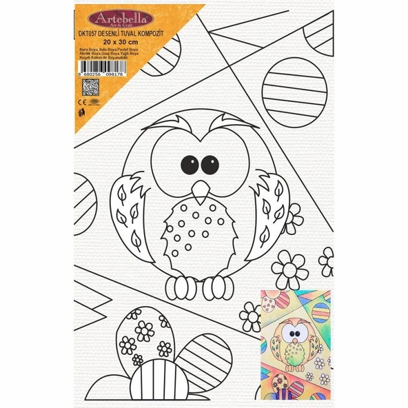 DKT057 desenli tuval kompozit boyama 20x30 cm ürün görseli