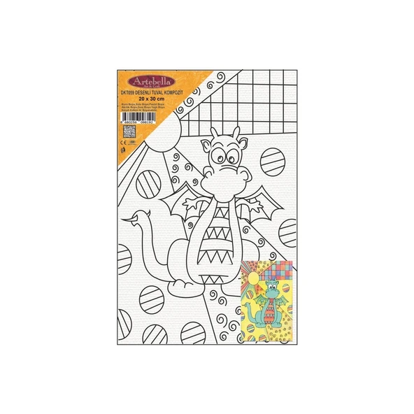 DKT059 desenli tuval kompozit boyama 20x30 cm ürün görseli