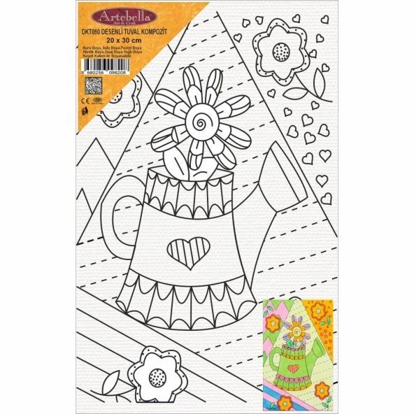 DKT060 desenli tuval kompozit boyama 20x30 cm ürün görseli