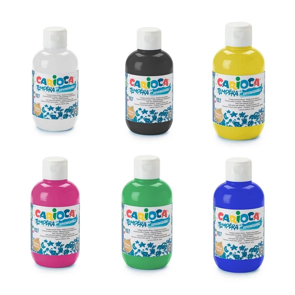 CARİOCA TEMPERA SULUBOYA SÜPER YIKANABİLİR 6 RENK 250 ML SET ürün görseli