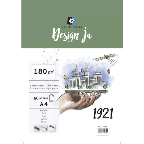 Alex Schoeller Design Ja Eskiz Çizim Defteri 180 gr A4 40 Yaprak ürün görseli