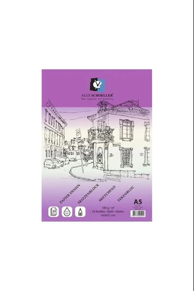 ALX.A5 180 GR. 25.Lİ SPR. ESKİZ BLOK ALX7808 A5 ürün görseli