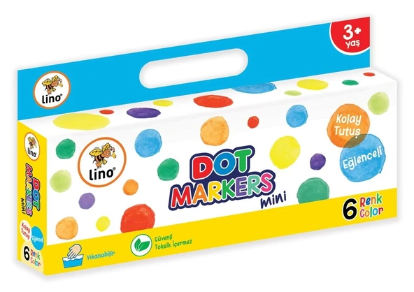 LİNO DOT MARKERS MİNİ 6LI YIKANABİLİR ürün görseli