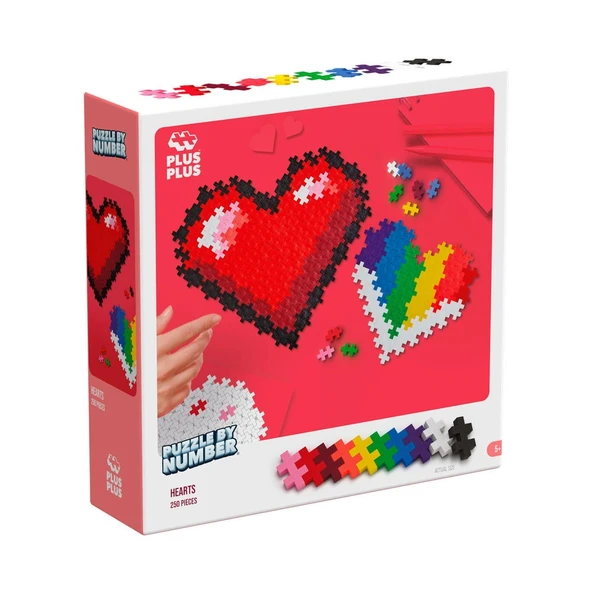 PLUS-PLUS PUZZLE BY NUMBER HEARTS 250 PCS ürün görseli