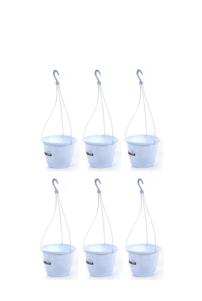 Omnipazar SO-SM01 Safir Makrome Askılı Balkon Saksı 1,7 lt Beyaz 6 Adet ürün görseli