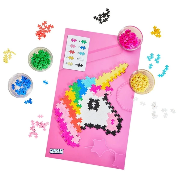 PLUS-PLUS PUZZLE BY NUMBER UNICORN 250 PCS - Resim 2