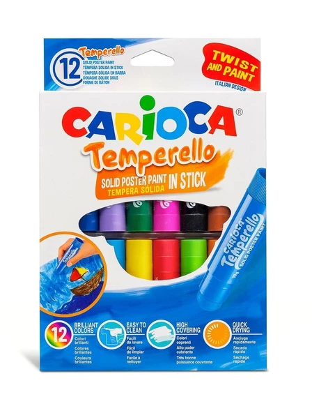 CARİOCA TEMPERELLO STICK POSTER BOYAMA KALEMİ 12Lİ ürün görseli