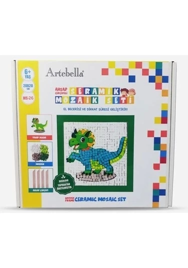 26 Çocuk Ahşap Çerçeveli Seramik Mozaik Set 20x20 cm ürün görseli