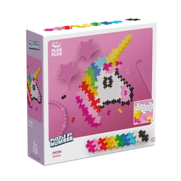 PLUS-PLUS PUZZLE BY NUMBER UNICORN 250 PCS ürün görseli