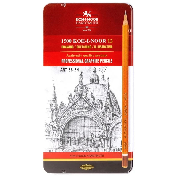 Koh-i Noor Dereceli Eskiz Cizim Kalem Seti 1502 8B-2H ürün görseli
