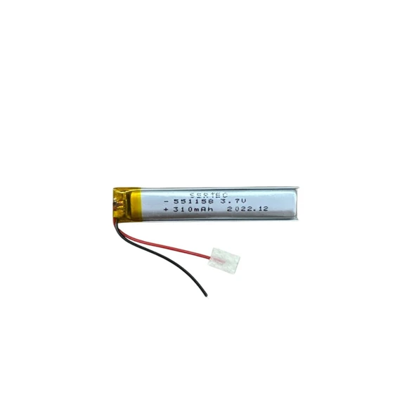 551158 3.7V 310 MAh Li-Polymer Pil Devreli/1.5A