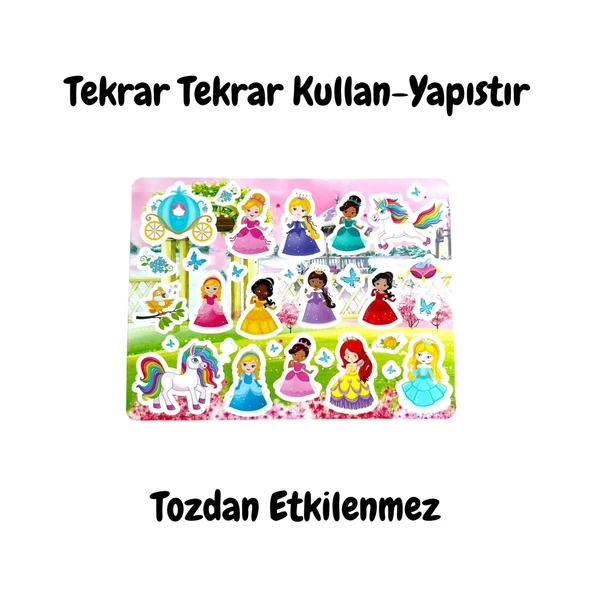 LİNO TEKRAR TEKRAR KULLANILABİLEN STICKER PRINCESS GARDEN - Resim 3