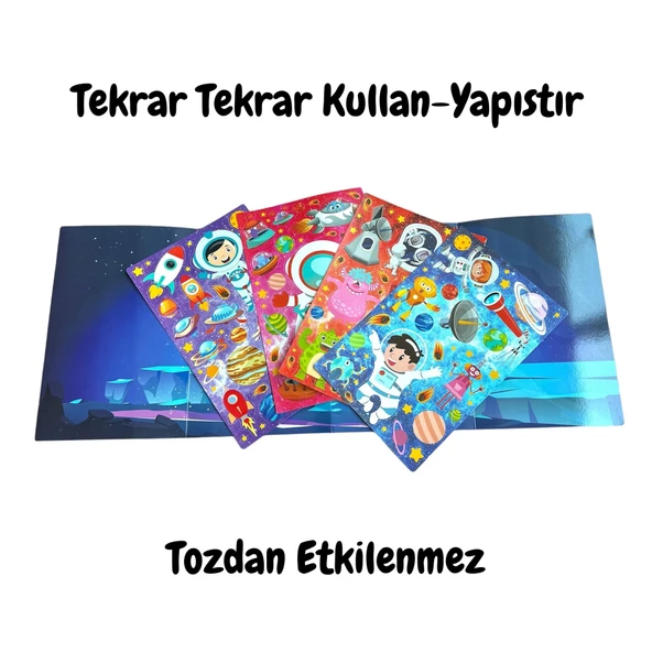 LİNO TEKRAR TEKRAR KULLANILABİLEN STICKER SETİ SPACE - 2