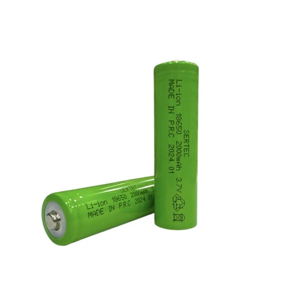 18650 3.7V 2000 Mah 1C Li-ion Şarjlı Pil Başlı