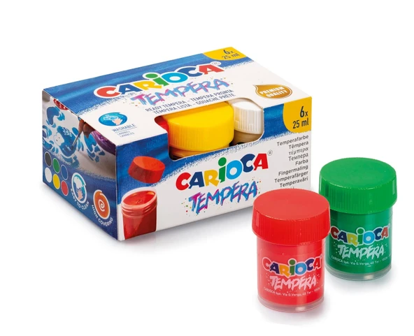 CARİOCA TEMPERA SULUBOYA SÜPER YIKANABİLİR 6*25 ML 6 RENK KARIŞIK ürün görseli